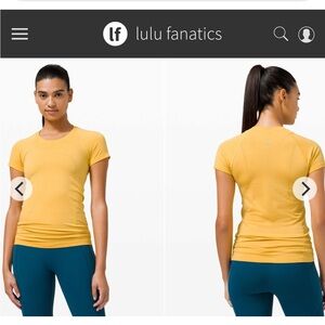 Lululemon Swiftly Tech Short Sleeve 2.0 Sz 16 Wheat Yellow ?